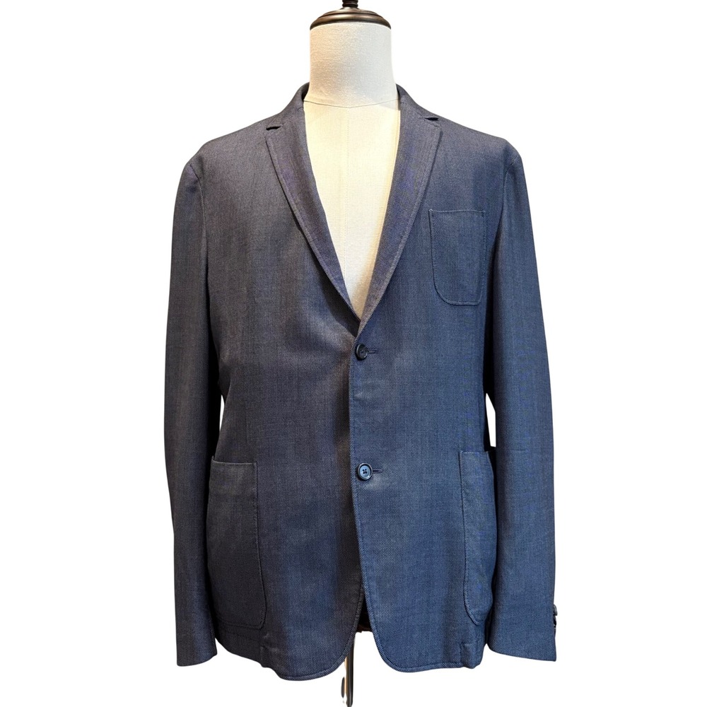 Z Zegna Blazer 42R Blue Wool Unstructured Sport Coat 7 VIY34 ZZY27 Lightweight